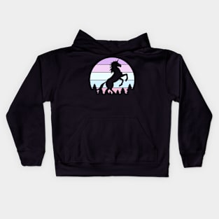 Pastel Sunset Unicorn Silhouette Kids Hoodie